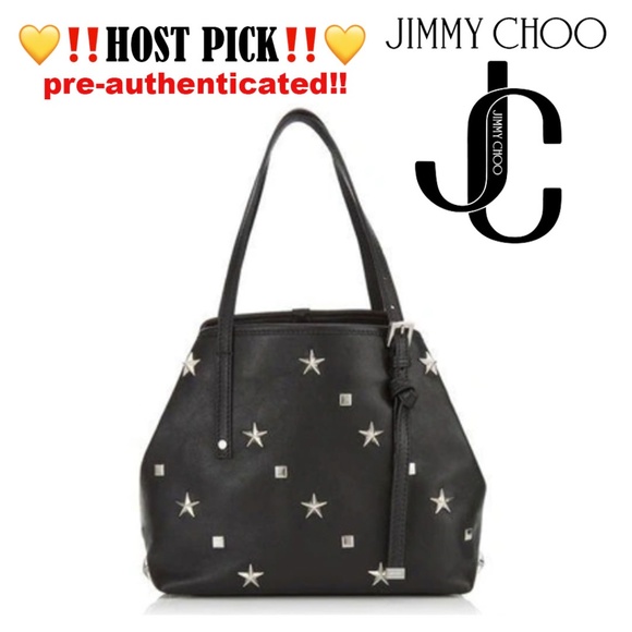 Jimmy Choo Handbags - ⭐️Jimmy Choo authentic SASHA/S BLACK LEATHER SHOULDER & tote bag WITH STAR Studs